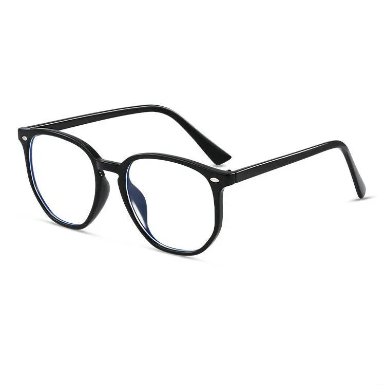 Transparente Computerbrille – Anti-Blau-Licht Polygon-Quadrat Fassung für Damen & Herren | Modische Klare Optische Brille Kaufschwan® Schwarz