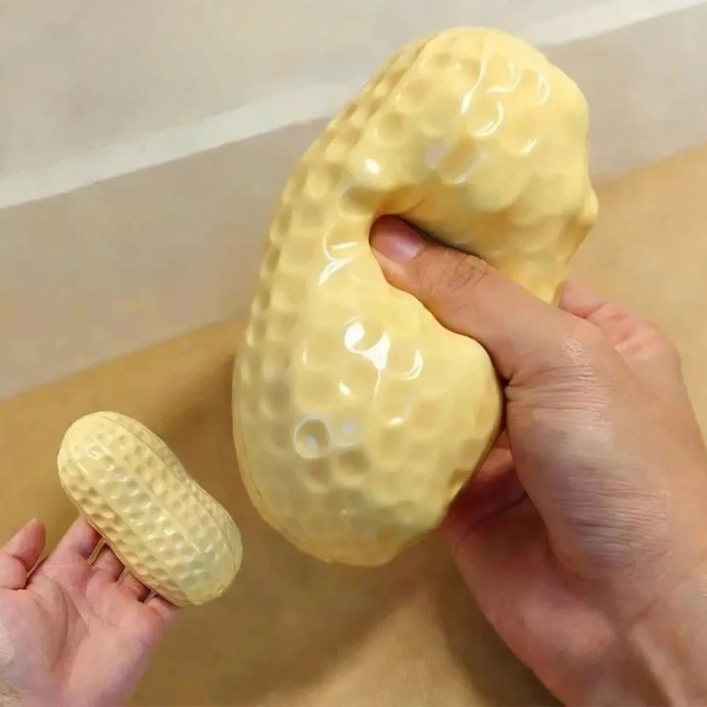 Erdnuss-Squishy-Stressball – Weiches Waschbares Sensorik-, Fidget- & Knautschspielzeug für Kinder, Erwachsene, Büro & Alltag