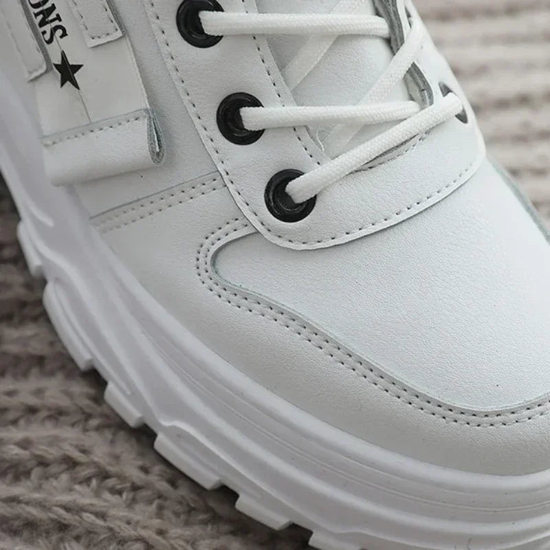 Damen Winter Schneestiefel – Warme High-Top Plateau Sneakers | Kunstfell Gefütterte Knöchelstiefel Kaufschwan®
