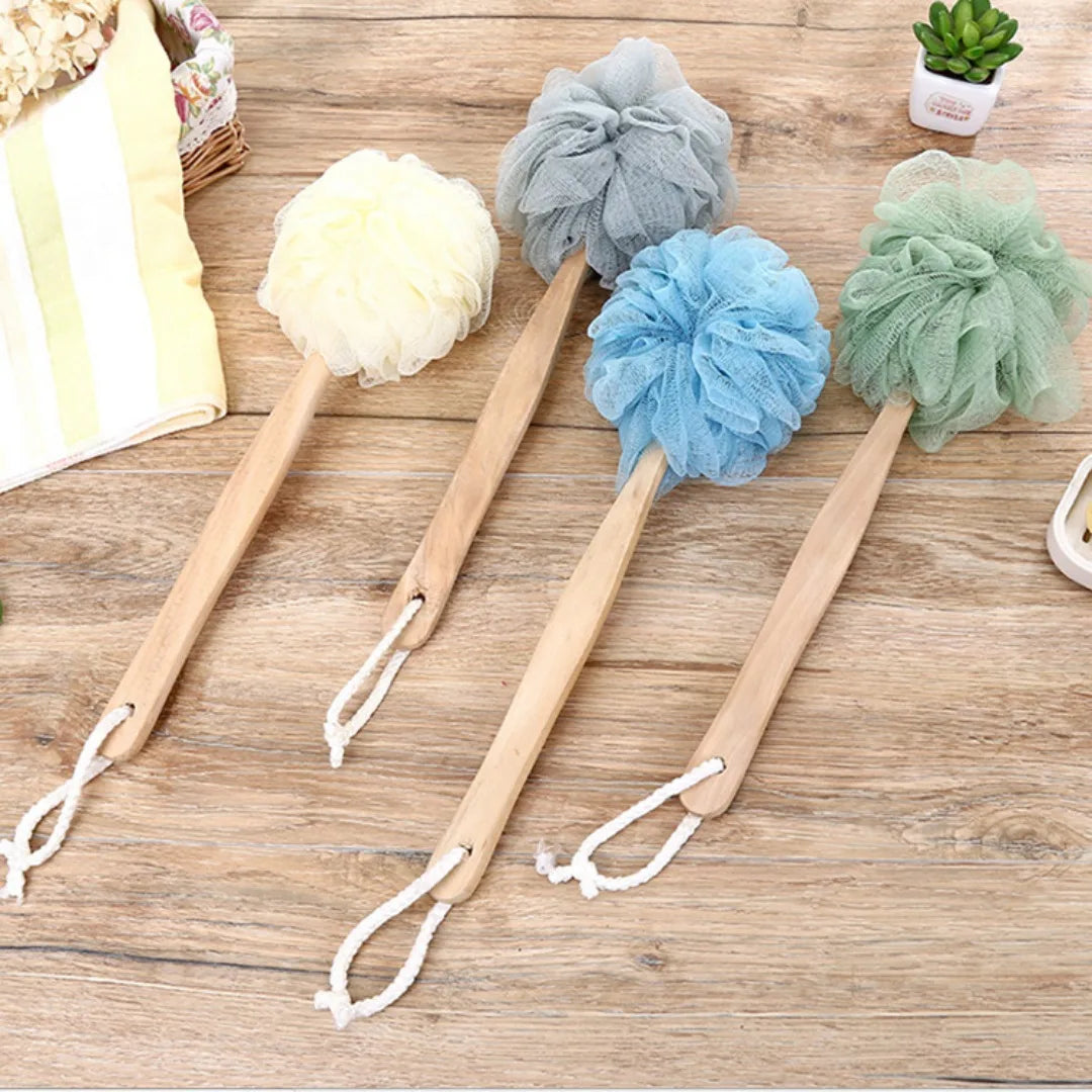 Holzgriff Badebürste – Weicher Mesh Rückenreiniger & Peeling Duschkörper Bürste Kaufschwan®