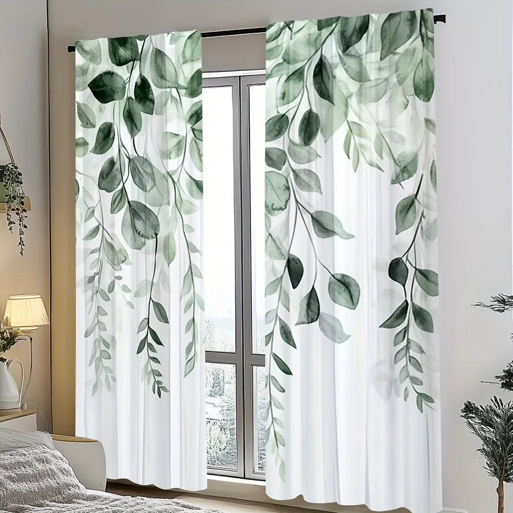 Floral Polyester Vorhang für Schlafzimmer Wohnzimmer Küche Badezimmer 2 Stück/Set Kaufschwan®
