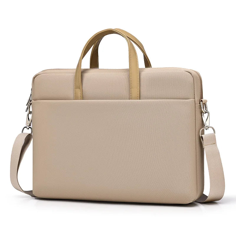 Wasserdichte Laptop Schultertasche – Notebook Schutzhülle & Business Aktentasche für MacBook, Xiaomi & Laptops Kaufschwan® Beige 14 Zoll