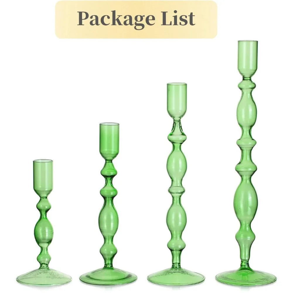 Transparente (3 Stück) Kerzenhalter – Elegante Gewellte Kerzenständer für Stabkerzen zur Wohn- & Party Dekoration