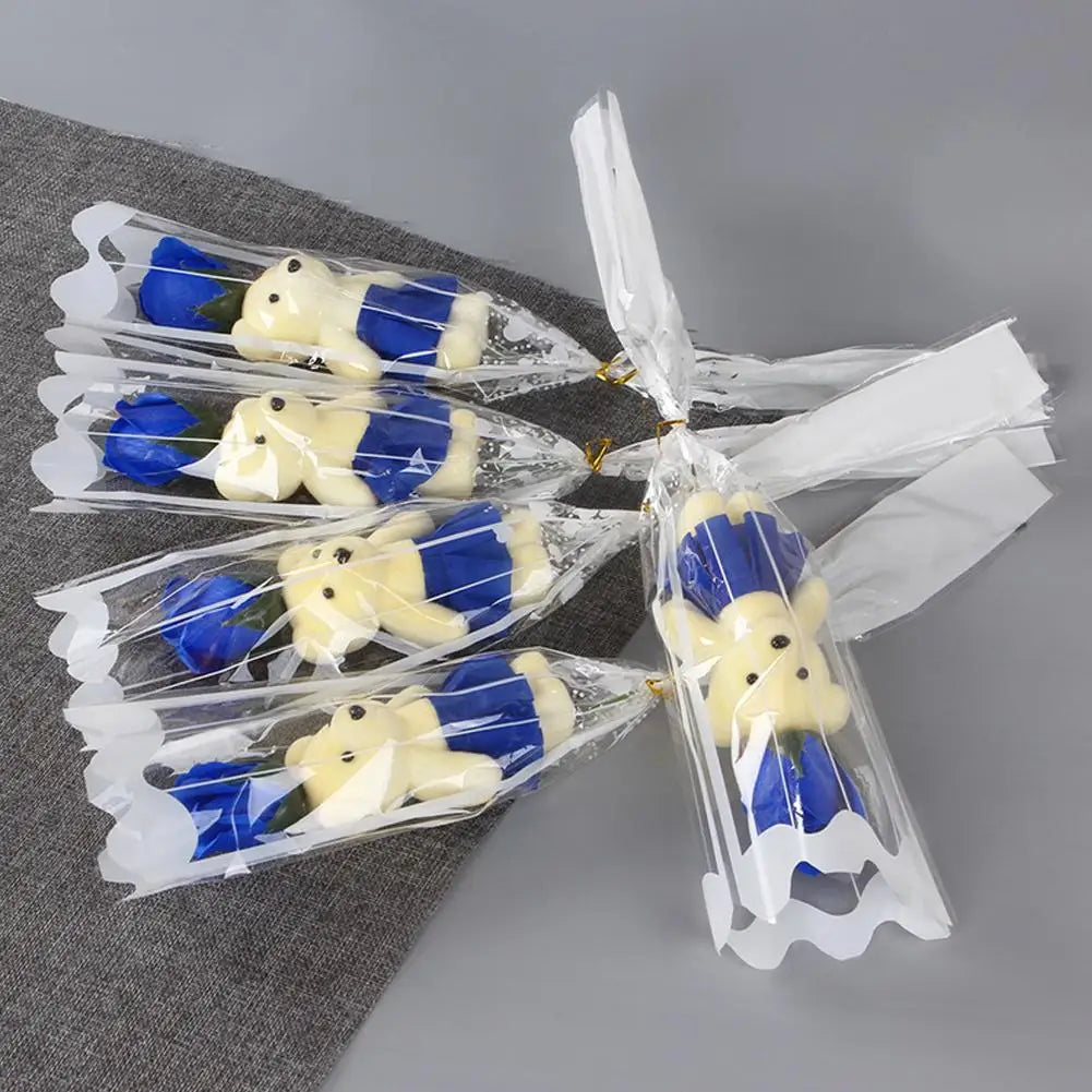 Künstlicher Rosen Seifenblumenstrauß – Elegantes Hochzeits- und Geschenkset Kaufschwan® Blau