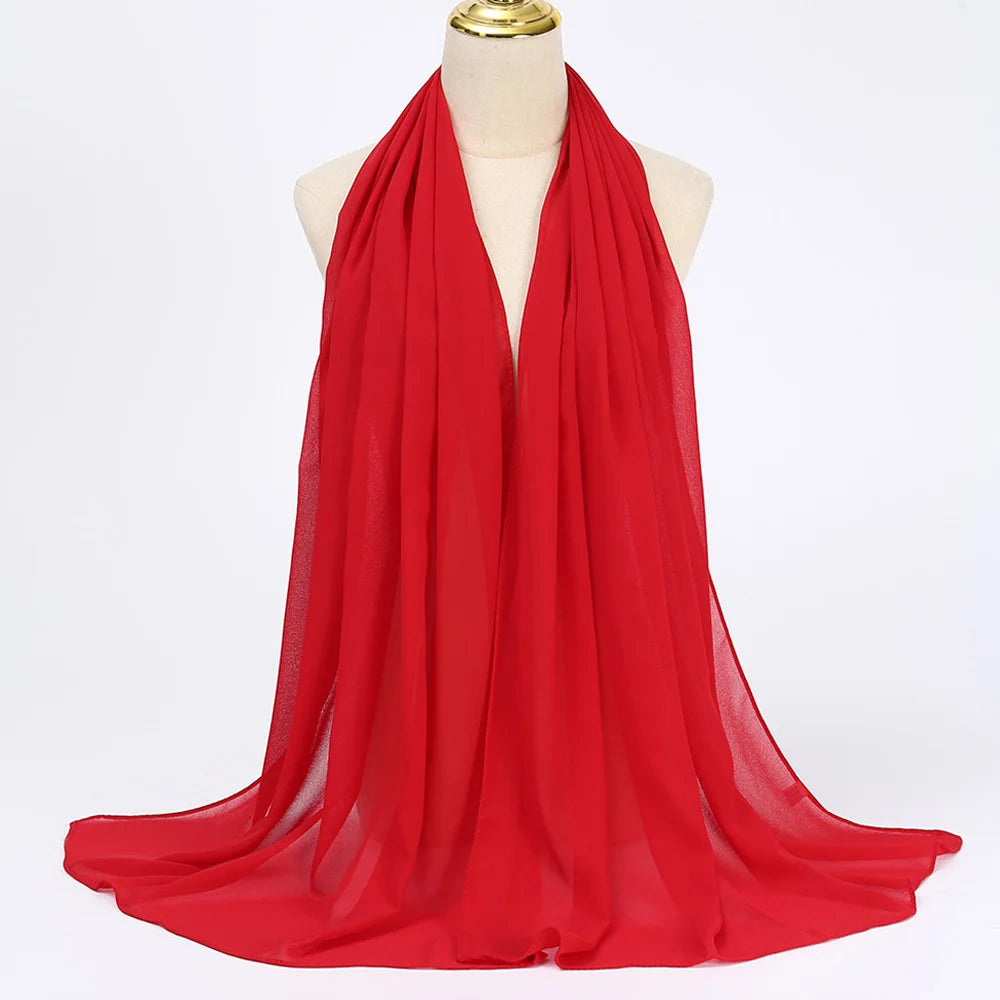 Muslimischer Chiffon Hijab Schal – Damen Langer Einfarbiger Kopf Schal | Eleganter Jersey Schleier & Modisches Umschlagtuch Kaufschwan®