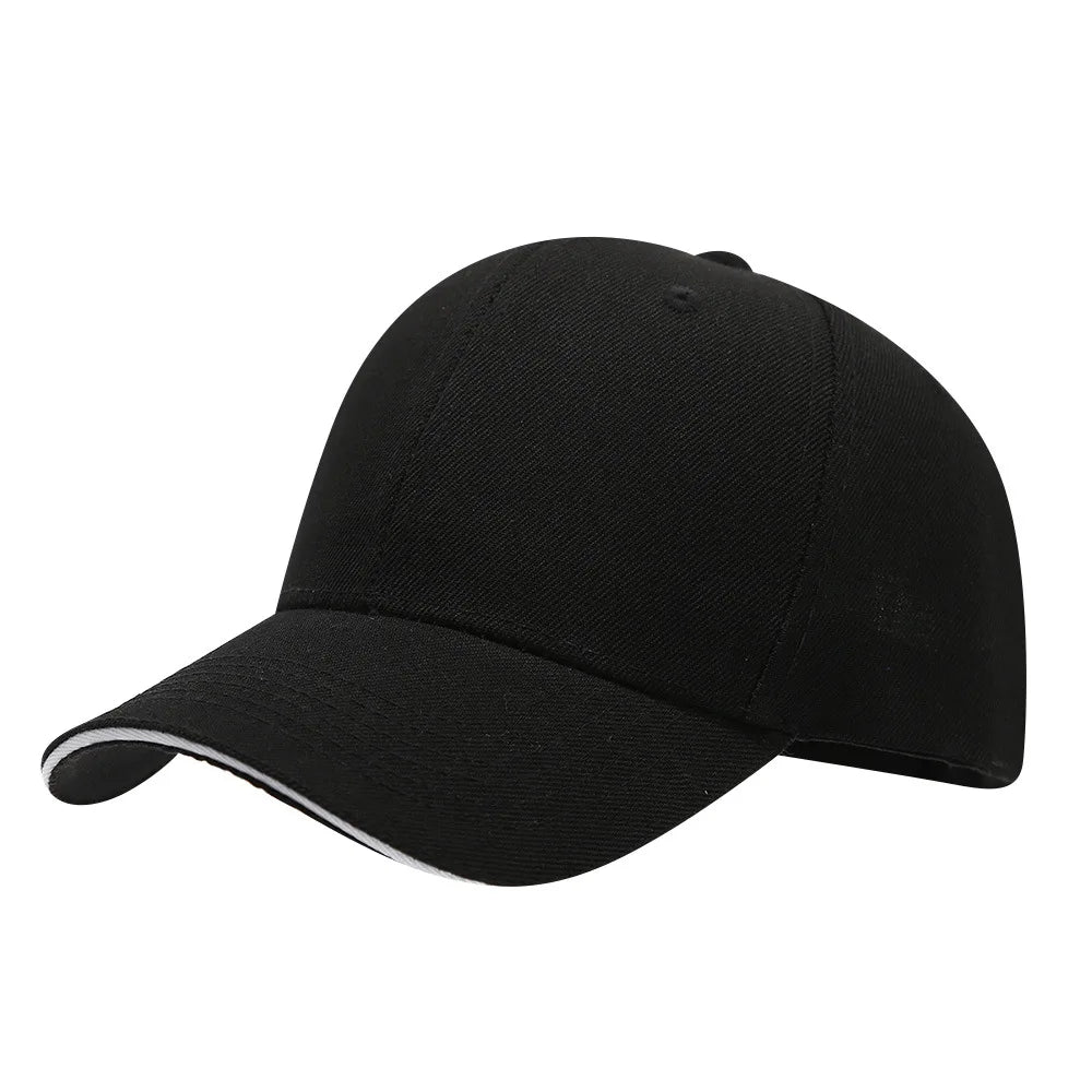 Klassische Baseballkappe | Herren & Damen Freizeit Einfarbige Kappe | Outdoor Reise Mode Baseballcap Kaufschwan® Schwarz Einstellbar