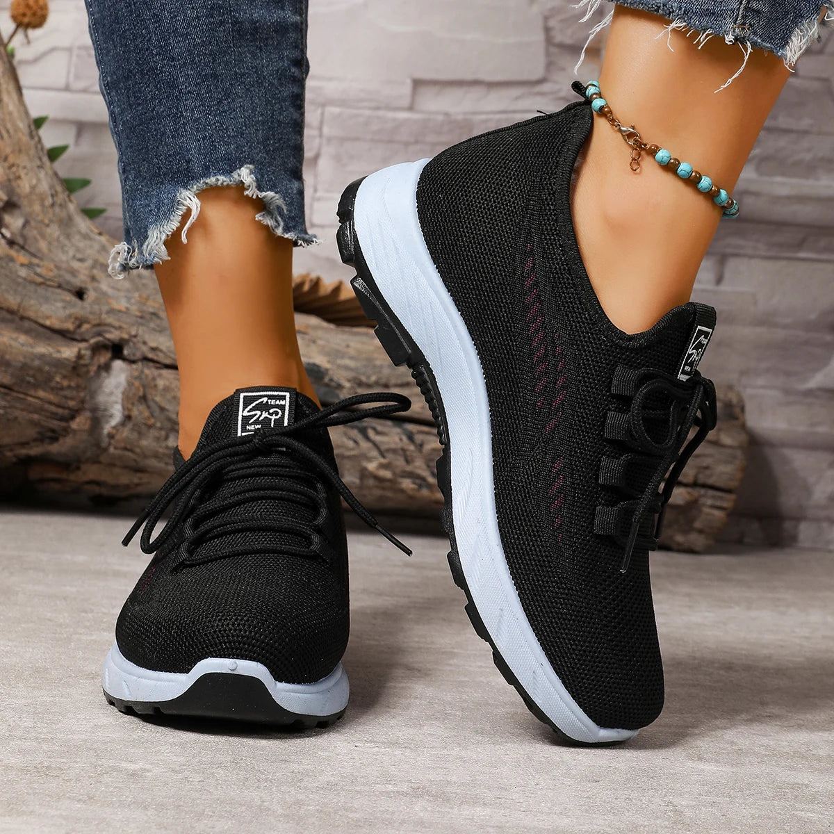 Damen Sportschuhe – Atmungsaktive Slip-On Freizeitschuhe mit Kunstfell Futter | Weiche Rutschfeste Winter Schuhe Kaufschwan®