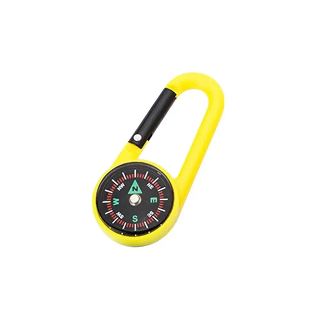 Outdoor Kompass Karabiner Schlüsselanhänger – Mini Camping Buckle für Bergsteigen, Wandern, Rucksäcke & Survival | Kinder Geschenkclip mit Kompass Kaufschwan® Gelb