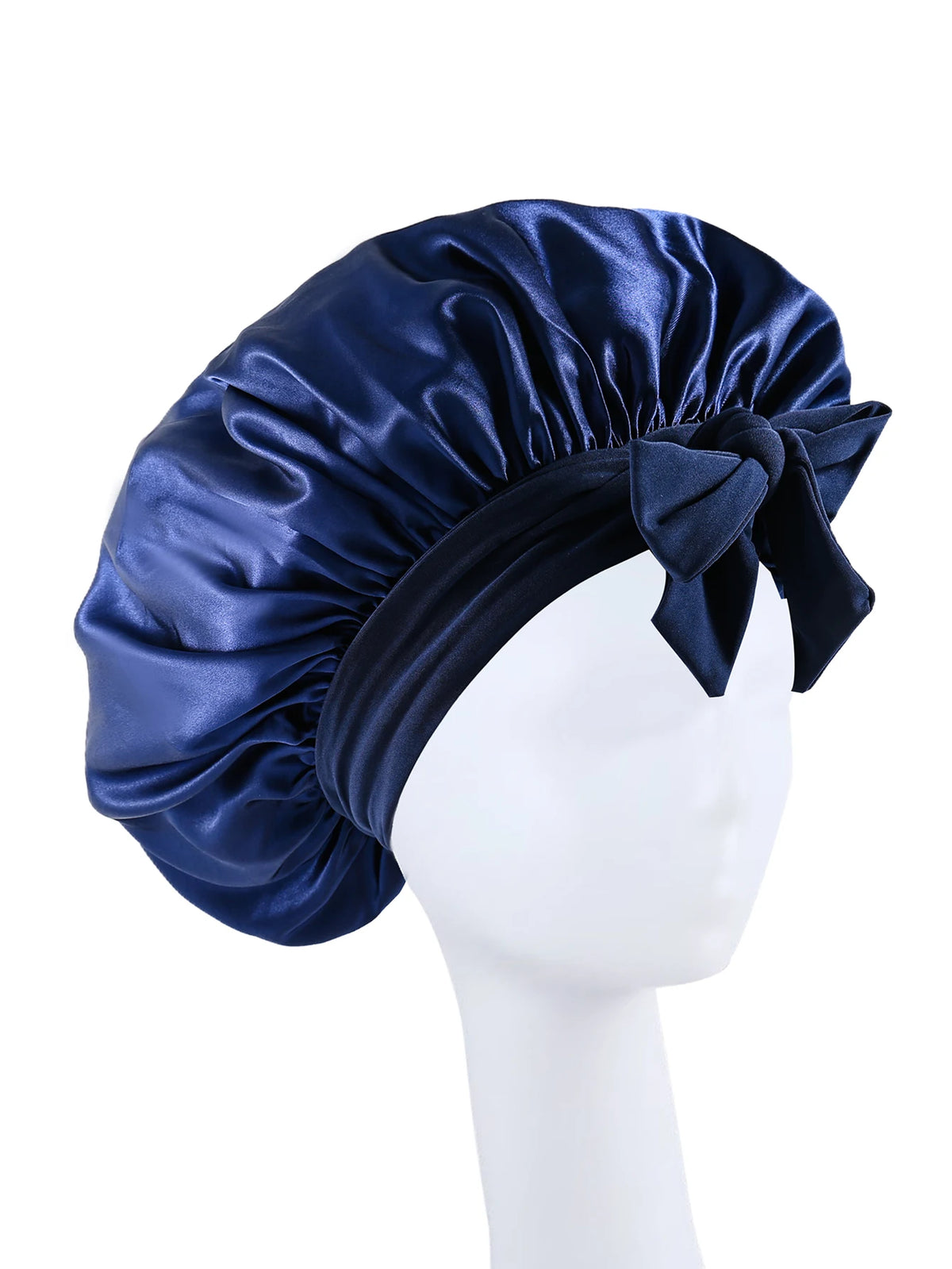 Seidig Weiche Satin-Schlafhaube für Damen – Verstellbare Haarhaube mit Bindeband für Lockiges Haar