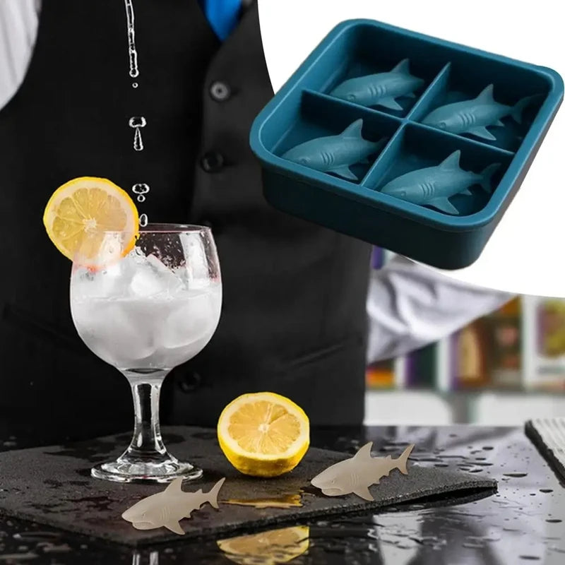 3D Hai Eiswürfelform aus Silikon – Für Whiskey, Cocktails & Getränke Kaufschwan®