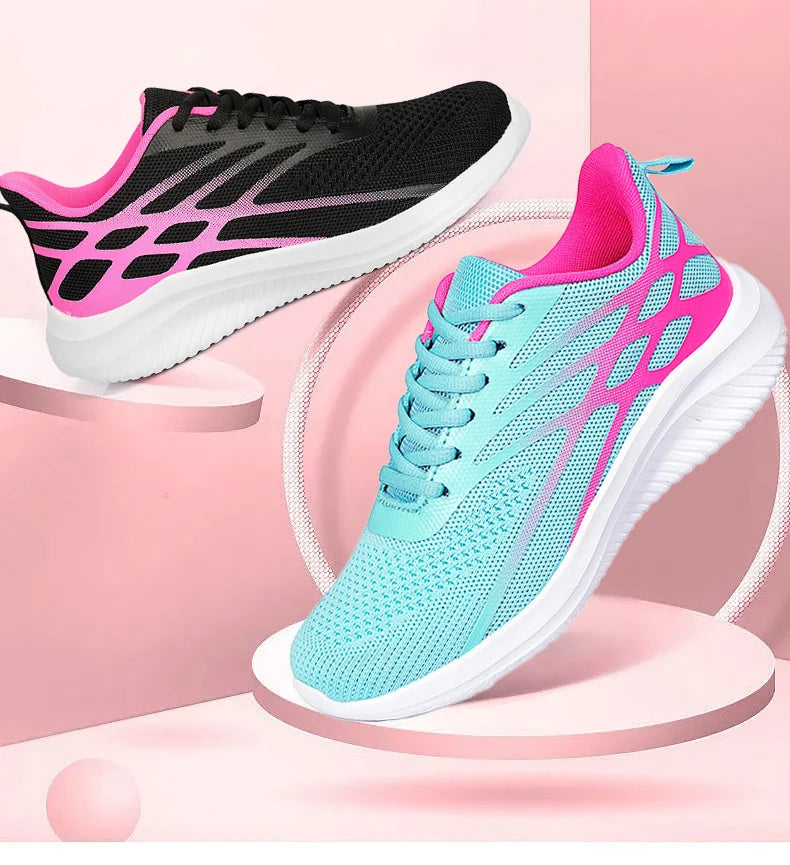 Damen Laufschuhe – Flying Woven Sneaker | Leichte, Atmungsaktive & Bequeme Sportschuhe für Alltag & Freizeit Kaufschwan®