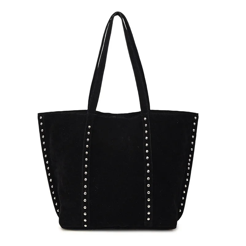 Modische Damen Schultertasche aus Mikrofaser – Hochwertige Retro Sweet Handtasche | Große Tasche mit Pailletten für Frauen Kaufschwan® Schwarz