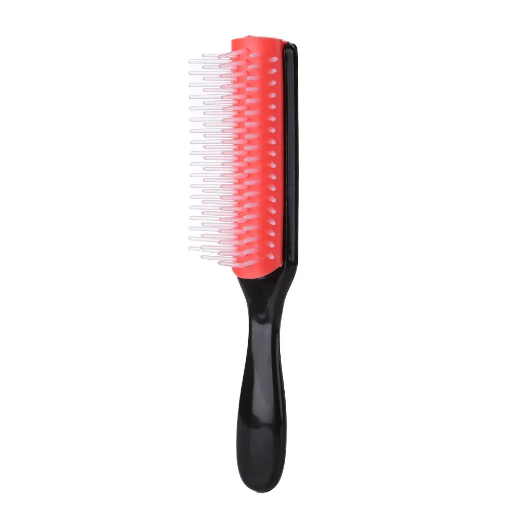 9-Reihen Styling Haarbürste – Entwirrungskamm für Glattes & Lockiges Haar | Kopfhaut-Massagebürste für Echthaar-Perücken Kaufschwan® Design 7