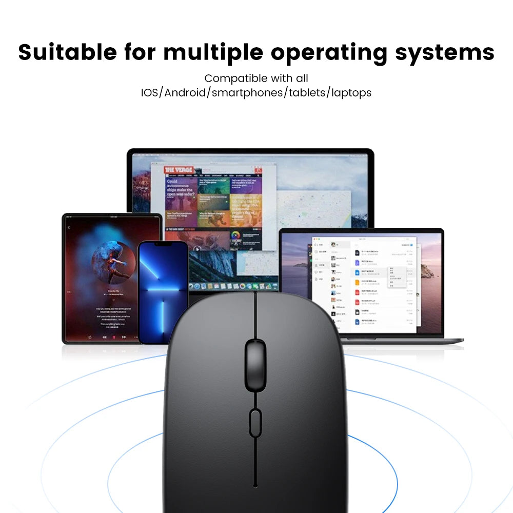 Wiederaufladbare Kabellose Bluetooth Maus – Ergonomische Mini USB 2.4GHz Leise Optische Maus für Laptop, PC & MacBook Kaufschwan®