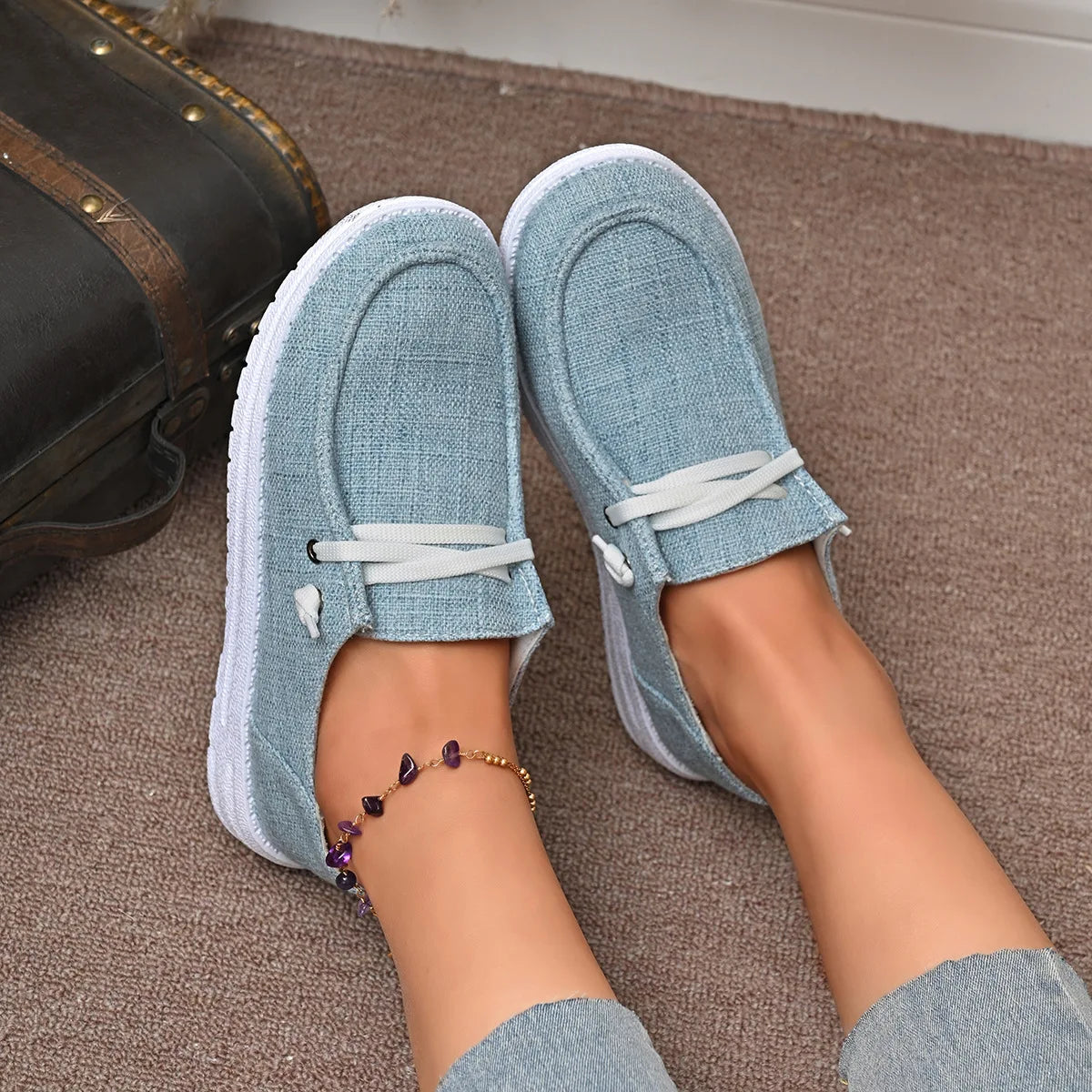 Damen Sportschuhe – Modische Flache Sneaker | Bequeme Freizeitschuhe für Jeden Tag Kaufschwan®