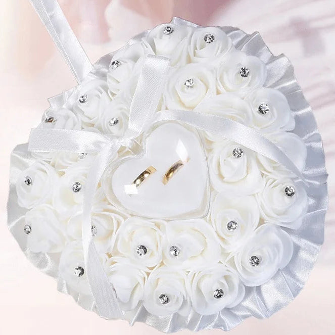 Rosen Ringkissen Hochzeit – Eleganter Ringhalter für Paare Kaufschwan®