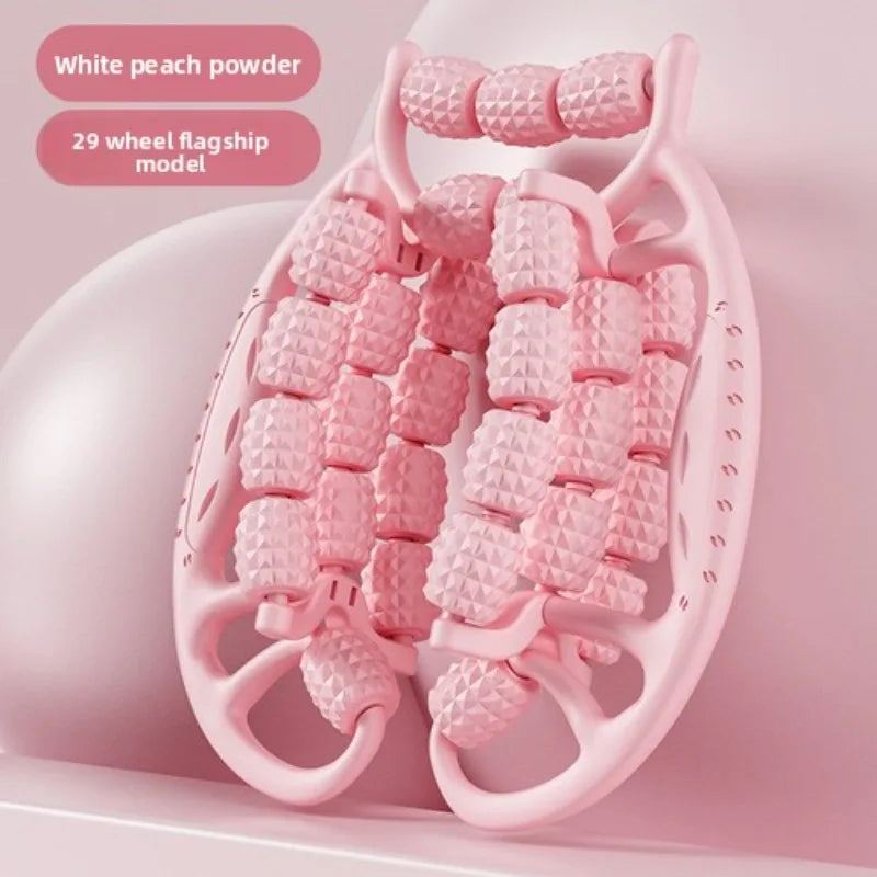 28-Rad-Ringförmiger Bein-Klemm-Massager | Anti-Cellulite & Körper-Slimming-Roller Kaufschwan® Design 3-Rosa