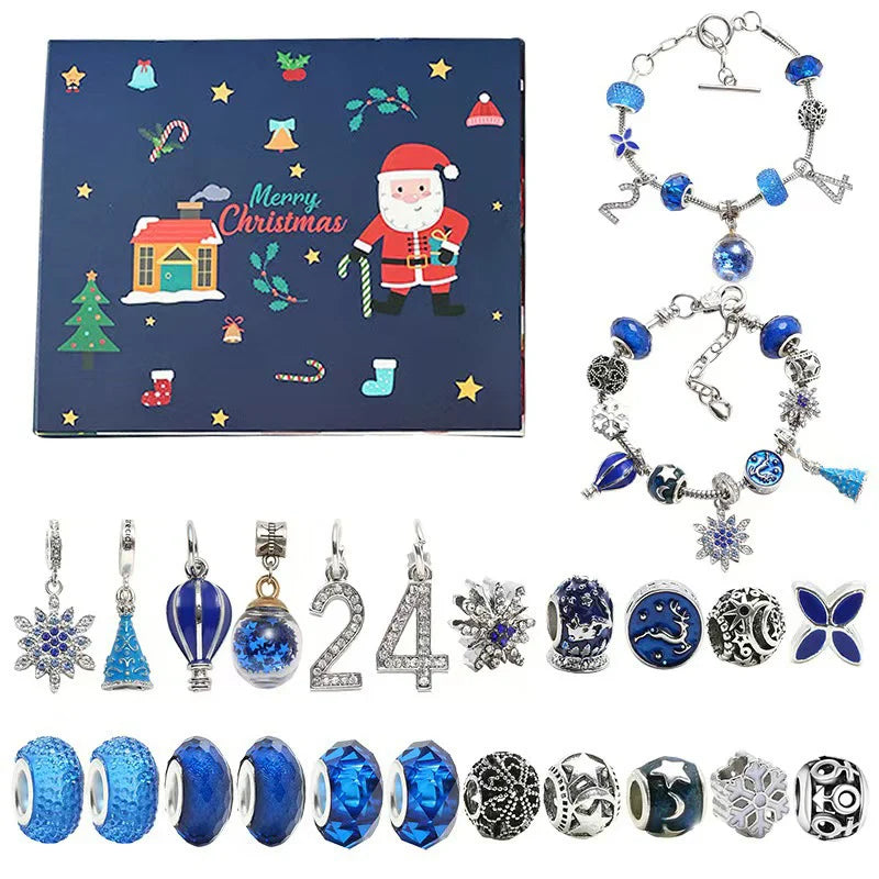 Schmuck-Adventskalender für Kinder – Weihnachtskalender mit Perlen-Bastelset, Armbändern & Weihnachtsmann-Überraschungen