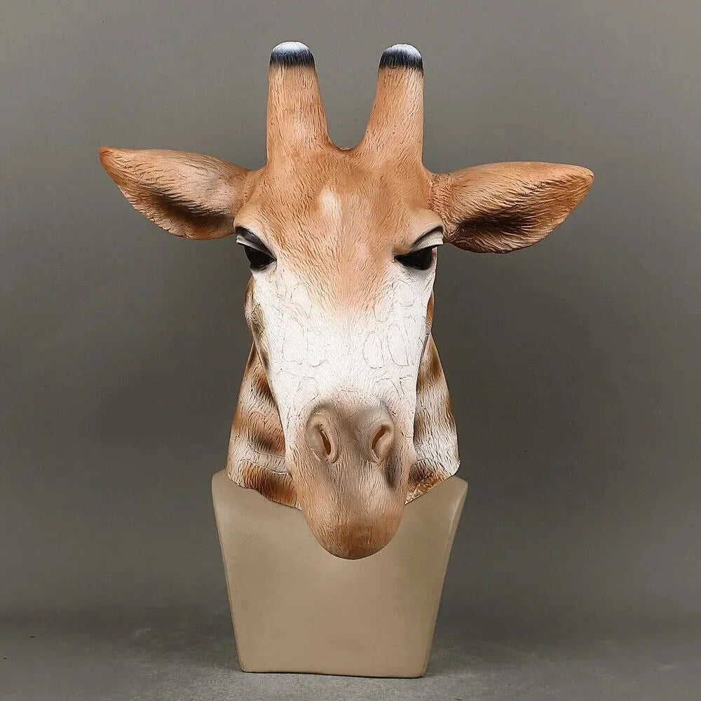 Cosplay Tiermaske Giraffe – Zoo Tier Latex Maske für Halloween, Maskerade & Kostüm Party Requisite Kaufschwan®