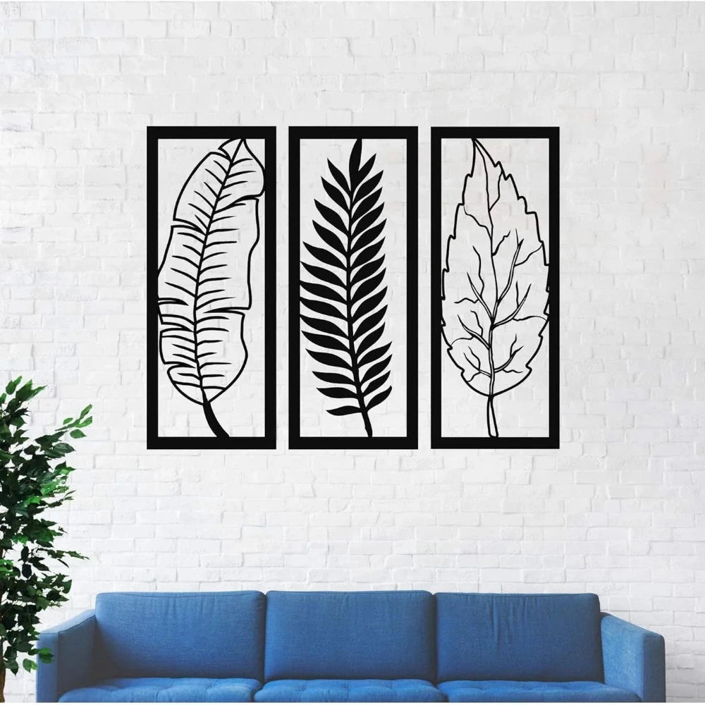 Metall Eisen Blätter Wandbild – Elegante Blatt Wanddekoration für Zuhause Kaufschwan®