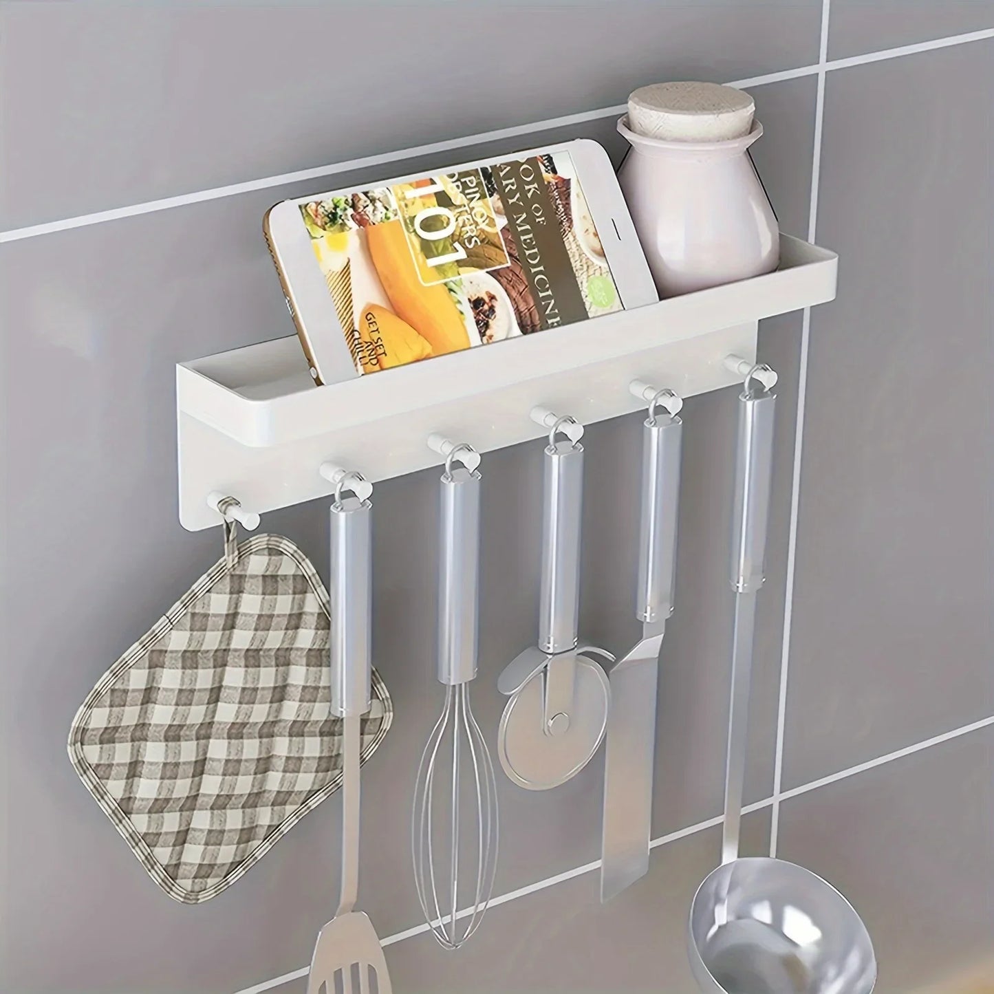 Wand Schlüsselhalter & Postablage – Wandregal mit 6 Haken | Multifunktionaler Organizer für Küche, Bad & Eingangsbereich Kaufschwan®