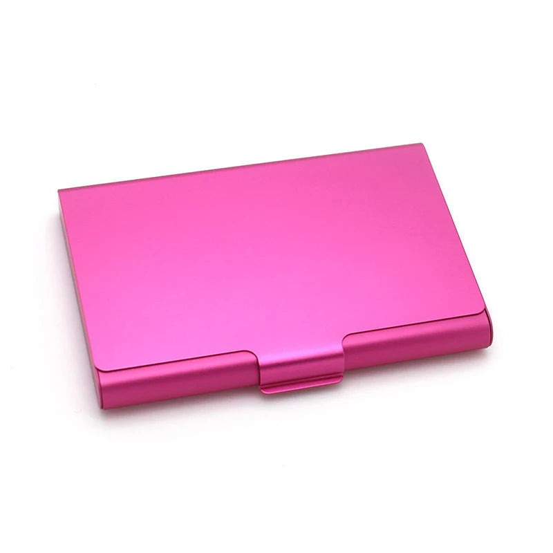 Visitenkartenetui – Aluminiumlegierung Metall Kartenhalter Box für Bank-, Kredit- & ID-Karten | Herren Geldbörse Kaufschwan® Pink