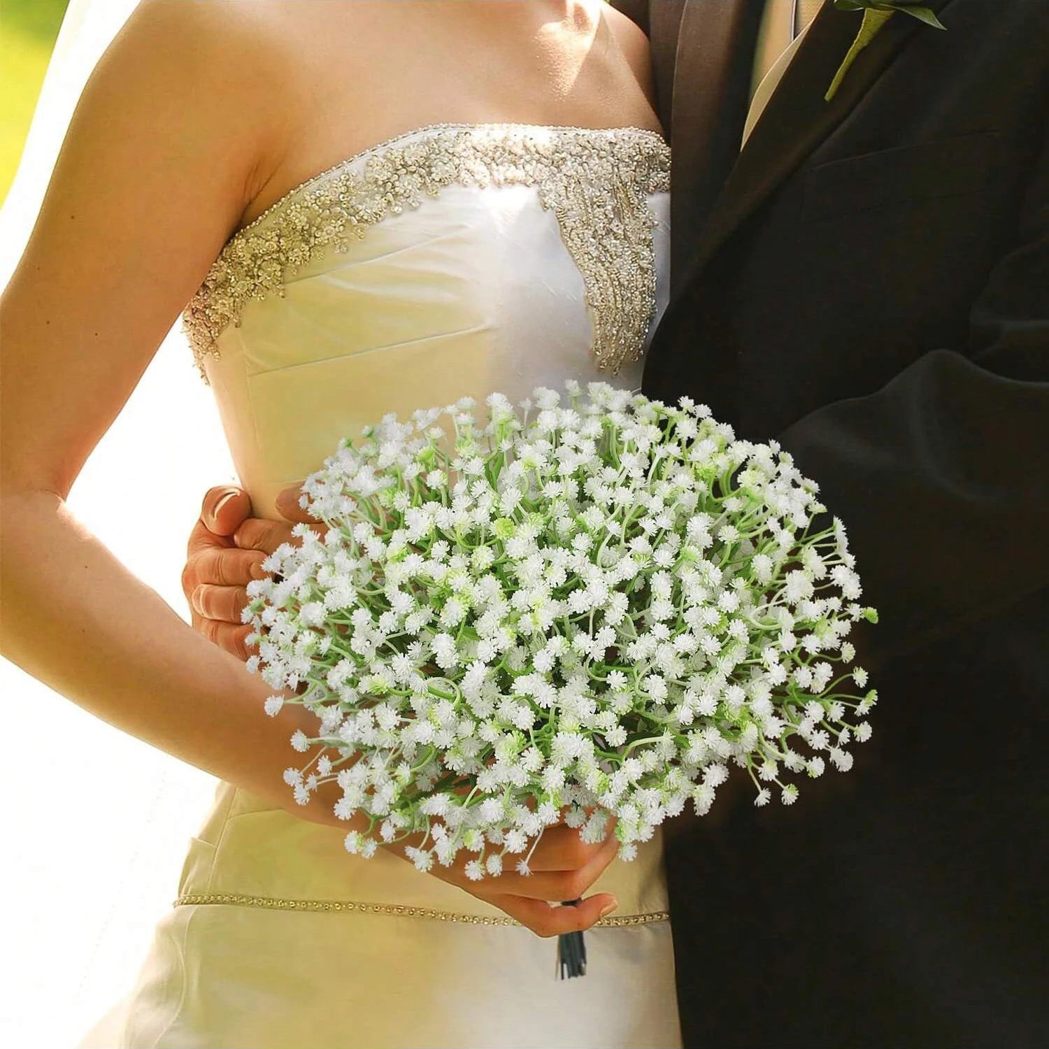 5/12 Stück Künstliches Schleierkraut aus Kunststoff – Kunstblumenstrauß für Hochzeit, Zuhause, Party & Valentinstagsdekoration Kaufschwan®