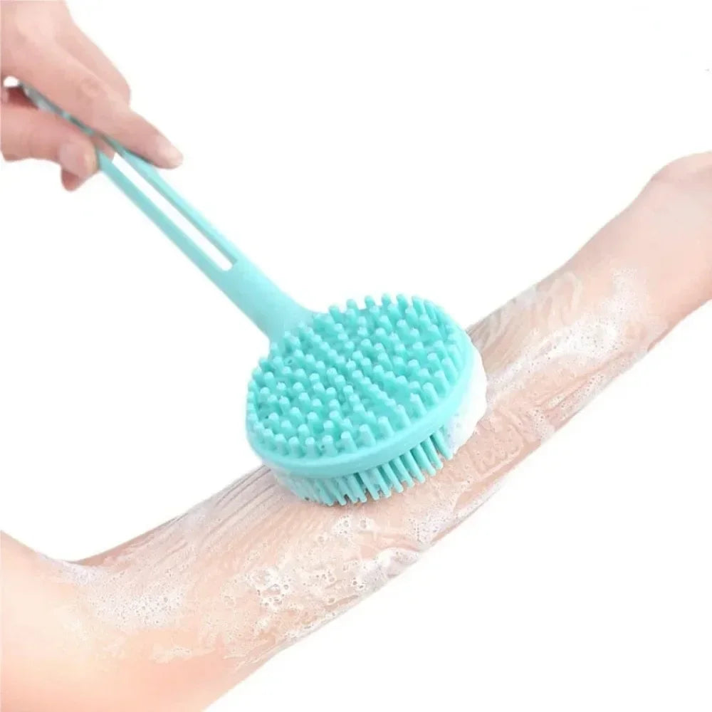 Silikon Badebürste mit Langem Griff – Doppelseitige Peeling & Massage Duschbürste Kaufschwan®