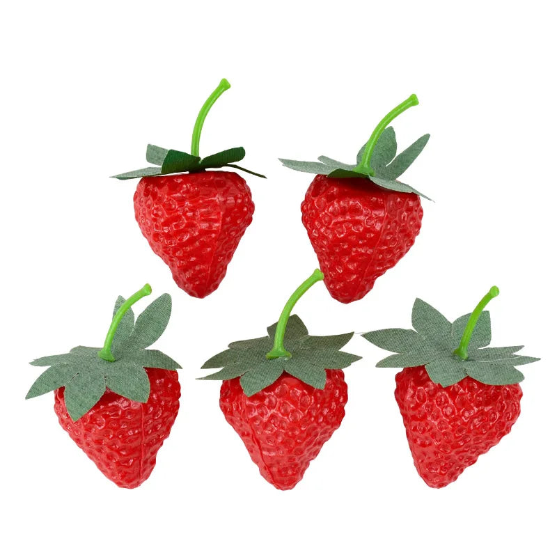 20 Stück Künstliche Erdbeeren – Plastik Simulationsfrüchte für Küche, Tisch, Weihnachten & Party Dekoration Kaufschwan®