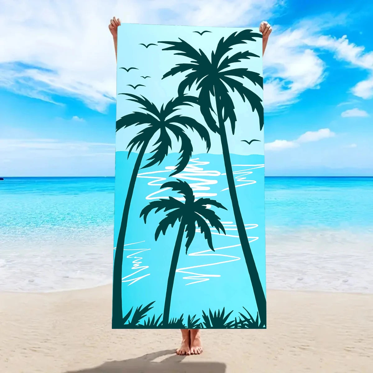 Ultrafeines Mikrofaser Strandtuch – Schnell Trocknend & Saugfähig | Multifunktionales Handtuch für Schwimmen, Yoga, Reisen & Camping Kaufschwan® Türkis-Grün 180x90cm