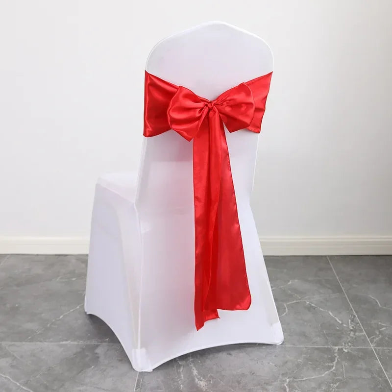 Satin Stuhlschleifen – Hochzeits Schleifenband für Stuhl Dekoration Kaufschwan® Rot 10 Stück