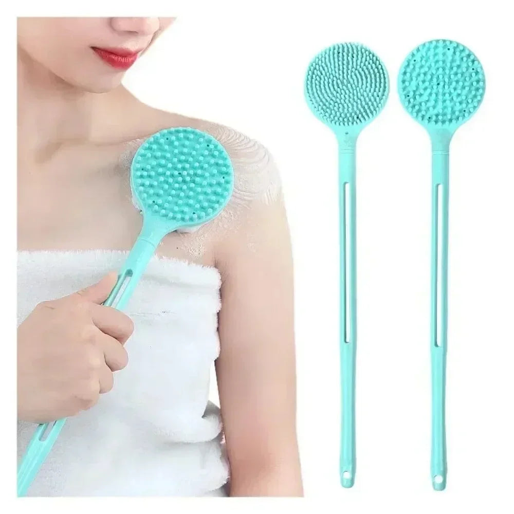 Silikon Badebürste mit Langem Griff – Doppelseitige Peeling & Massage Duschbürste Kaufschwan®