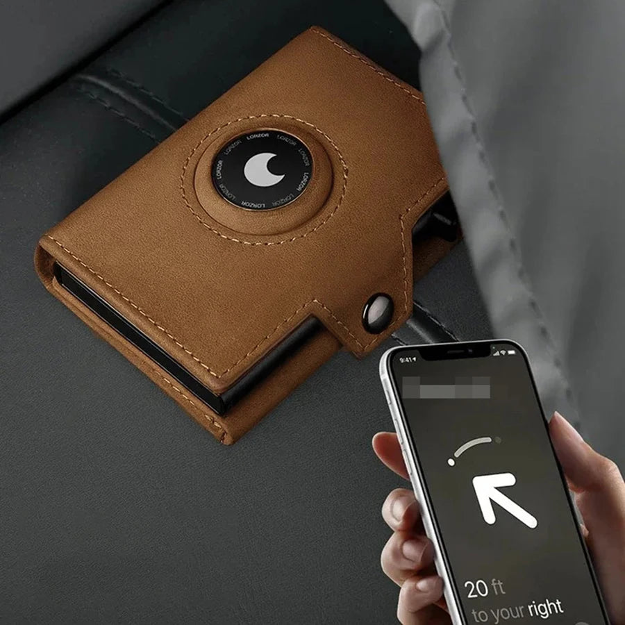 Herren RFID Geldbörse mit Münzfach – AirTag Wallet Schlank Minimalistisch mit Tracking Funktion Kaufschwan®
