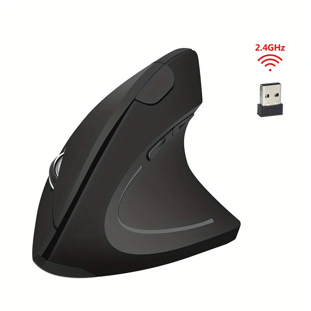 Ergonomische Vertikale RGB Kabelmaus für Rechts­händer – Gesunde PC Nutzung & Gaming | Bequeme Hand- & Handgelenkstütze Kaufschwan® Batterieversion