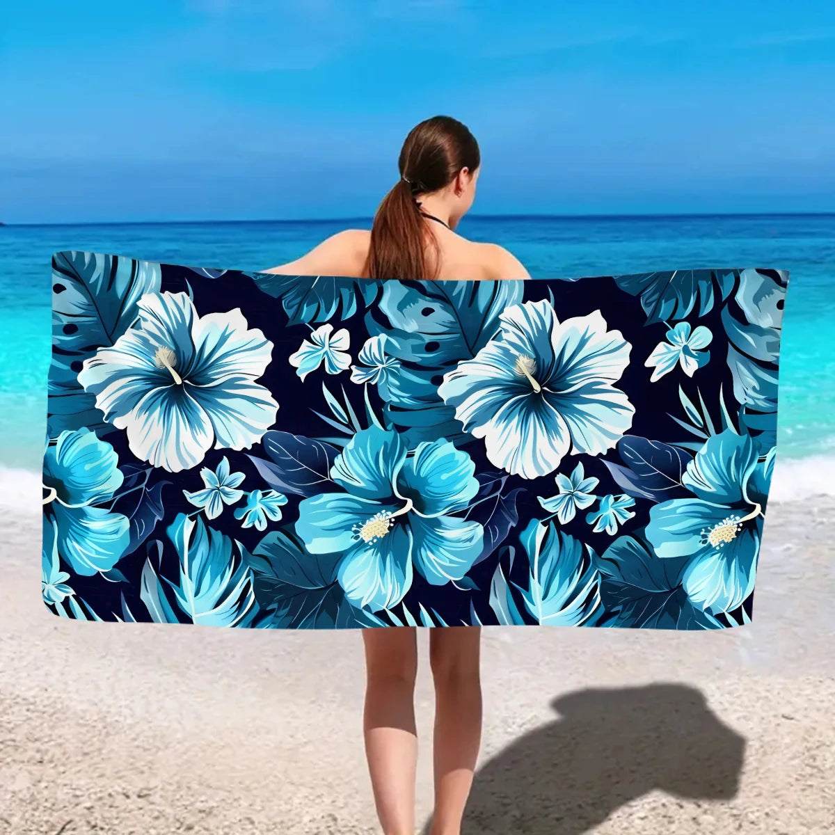 Tropisches Blumen Strandtuch – Schnell Trocknendes & Saugfähiges Mikrofaser Handtuch | Leichtes Reisehandtuch für Sport, Yoga, Schwimmen & Camping Kaufschwan®