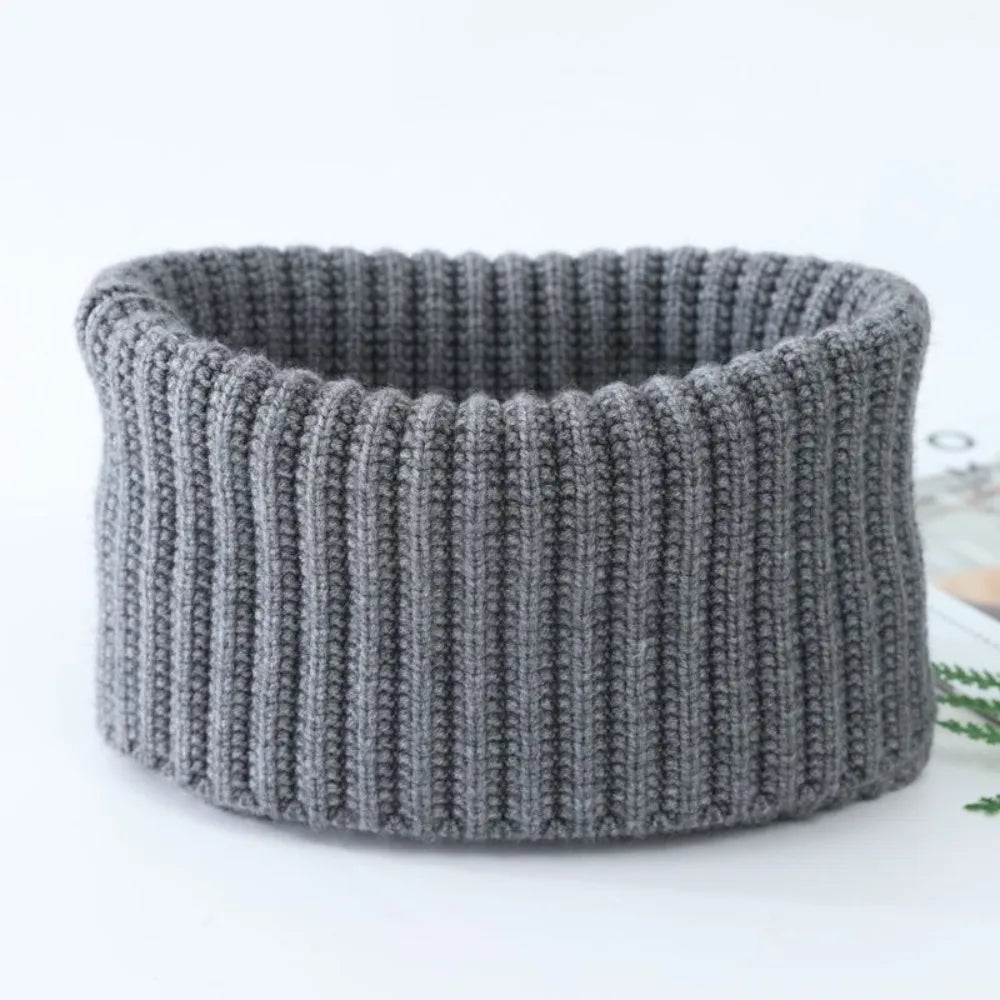 Gestrickter Halswärmer – Winddichter Warmer Winter Schal für Damen & Herren | Dickes Gestricktes Kälteschutz Schlauchtuch Kaufschwan® Grau