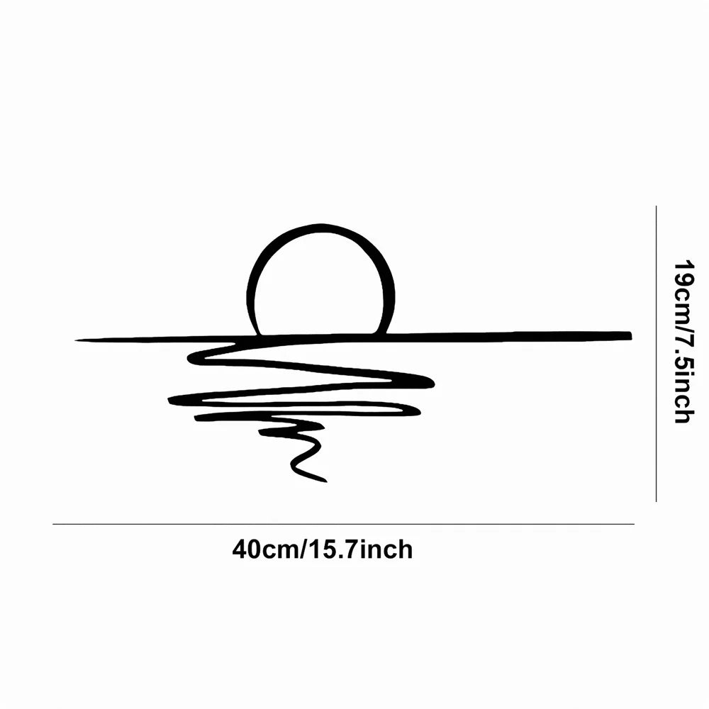 Sonnenaufgang Metall Wandbild – Matte Schwarze Wanddekoration Kaufschwan® 40x19cm