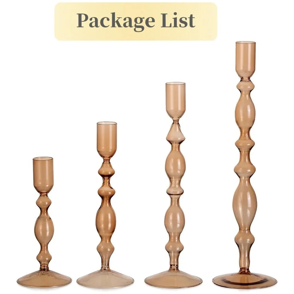 Transparente (3 Stück) Kerzenhalter – Elegante Gewellte Kerzenständer für Stabkerzen zur Wohn- & Party Dekoration