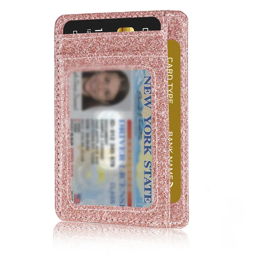 Glänzende Schlanke Minimalistische Geldbörse – RFID Schutz ID Kartenhalter Fronttaschen Kreditkartenetui für Frauen & Mädchen Kaufschwan®
