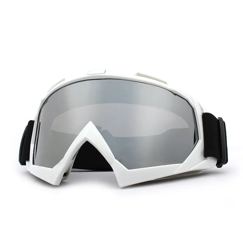 Skibrille – Winddichte Motorrad- & Fahrradbrille | Anti-Beschlag Schneebrille für Winter, Snowboard, Taktische Outdoor Aktivitäten Kaufschwan® Silber