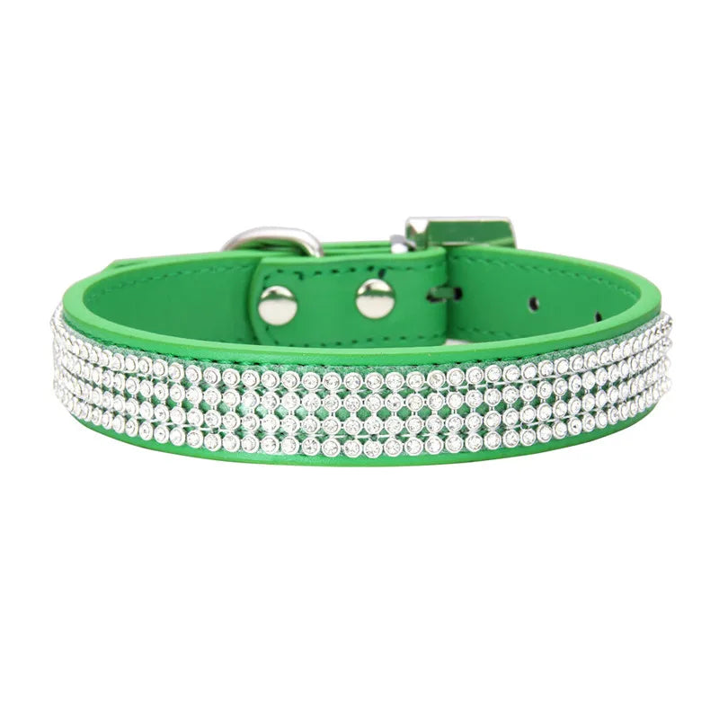 Wildleder Kristall Strass Hundehalsband Verstellbar Glitzer Halsband mit Zinklegierung Schnalle für Kleine Hunde Katzen Kaufschwan®