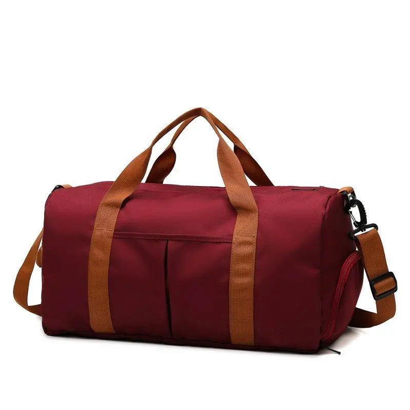 Reisetasche – Modische Große Sporttasche für Herren | Freizeit Reise Gepäck Tasche mit Reißverschluss Kaufschwan® Weinrot