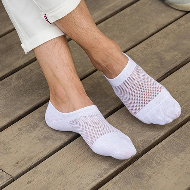 1 Paar Herren Modische Sommer & Herbst Rutschfeste Unsichtbare Baumwoll-Knöchelsocken | Atmungsaktive Haussocken Kaufschwan®