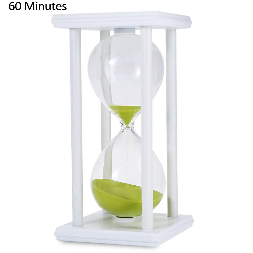 Moderne Holz Sanduhr – Eleganter Küchen, Schul & Wohn Dekor Sandtimer Geschenk Kaufschwan® Weiß Grün 30 Minuten