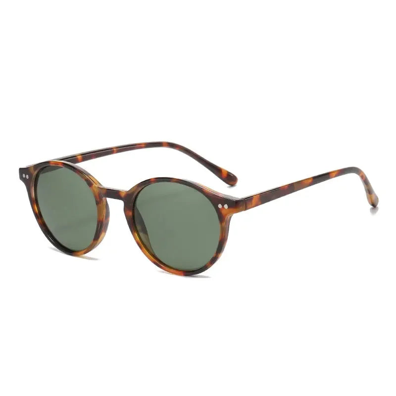 Runde Polarisierte Retro-Sonnenbrille – Klassische Sonnenbrille mit Leopardenmuster, Schwarzen Gläsern und UV400-Schutz für Damen und Herren Kaufschwan® Design 2