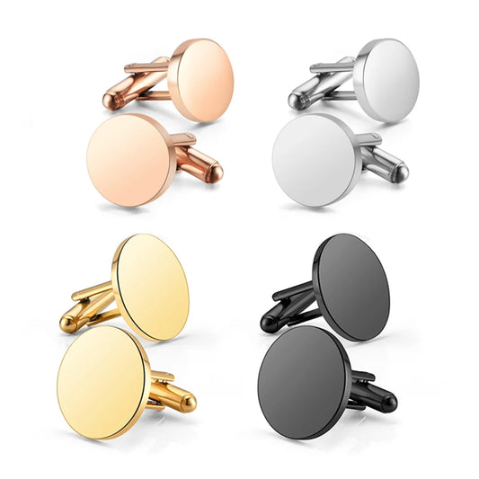 Edelstahl Manschettenknöpfe Blanko Rund – Hochglanzpoliert | DIY Schmuck Zubehör für Gravur & Personalisierung (15mm/18mm/20mm) Kaufschwan®
