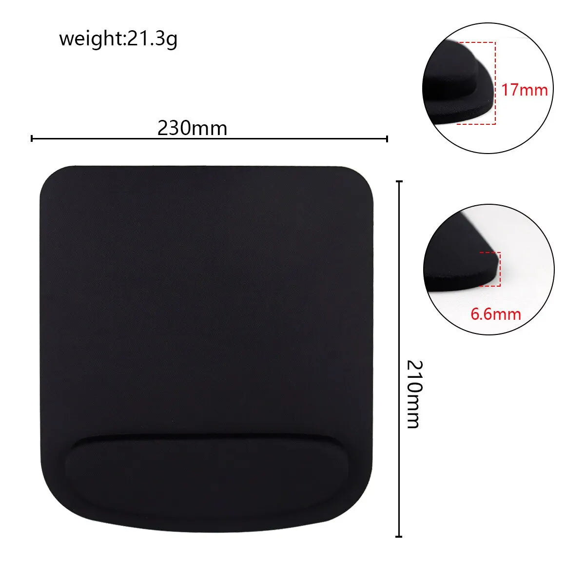 Ergonomisches EVA Gaming Mauspad – Rutschfeste Mausmatte mit Handgelenkstütze für Büro und PC Zubehör Kaufschwan® Schwarz