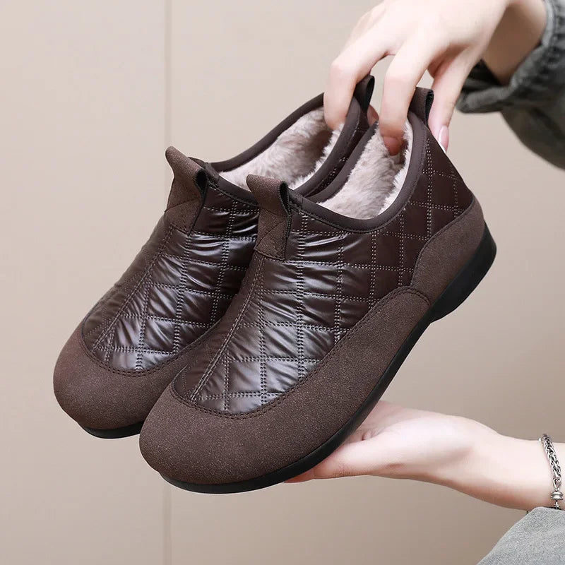 Damen Winter Schneestiefel – Wasserdicht & Rutschfest | Warme Kunstfell Gefütterte Baumwollschuhe im Koreanischen Stil Kaufschwan®