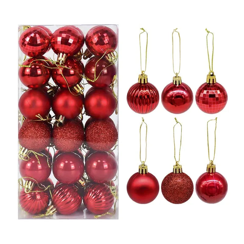 36 Stück Weihnachtskugeln Set – Rot & Gold | Christbaumkugeln Deko für Zuhause, Weihnachten & Neujahr 2026 Kaufschwan® Leuchtendrot 3.5cm - 4.8cm