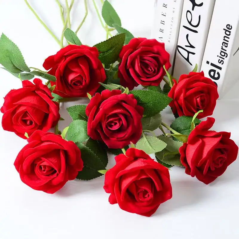 1/5/10/20 Stück Künstliche Rosen – Realistische Seidenrosen füar Hochzeit & Wohndekoration | Eleganter Rosenstrauß aus Kunstblumen